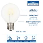 Warm White G50 U-Shaped LED Plastic Flex Filament Replacement Bulbs 25 Pack