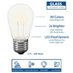 Warm White S14 U-Shaped LED Glass Flex Filament Replacement Bulbs 25 Pack
