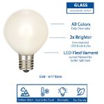 Warm White Satin G50 U-Shaped LED Glass Flex Filament Replacement Bulbs 25 Pack