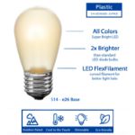 Warm White Satin S14 U-Shaped LED Plastic Flex Filament Replacement Bulbs 25 Pack