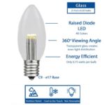 Warm White Smooth Glass C9 LED Bulbs - 25pk