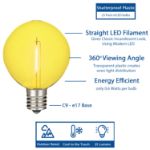 Yellow LED G50 Plastic Filament LED Globe Bulbs - 25pk
