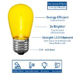 Yellow S14 LED Plastic Filament Medium Base e26 Bulbs  - 5pk
