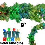 9' Lighted RGBWW Deluxe Colorado Pine Garland