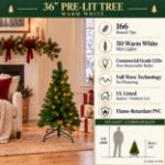 Specification chart for the 36-inch pre-lit warm white Colorado Pine Christmas tree