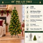 Specification chart for the 48-inch pre-lit warm white Colorado Pine Christmas tree