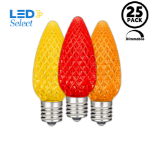 NL Select Yellow/Red/Orange C9 LED Replacement Bulbs 25 Pack