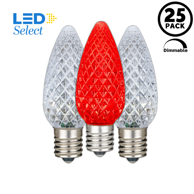 NL Select Red/Pure White C9 LED Replacement Bulbs 25 Pack