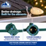Infographic showing square weep holes and four internal drain channels