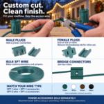 Infographic showing male plugs, female plugs, bulk SPT wire and bridge connectors for custom cutting