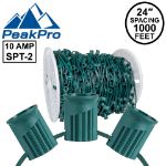 PeakPro Commercial Grade C9 1000' Spool 24" Spacing 10 Amp Green Wire