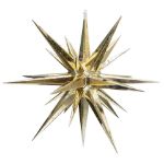Metallic gold 14 inch Moravian star unlit, showing the interlocking spires