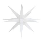 Clear frosted 14 inch Moravian star unlit, showing the interlocking spires