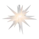 Clear frosted 14 inch Moravian star at an angle, showing the translucent spire detail