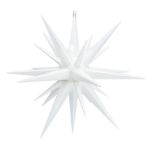 White 14 inch Moravian star unlit, showing the interlocking spires