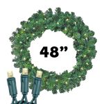 48" Lighted Colorado Pine Wreath - 2 Pack
