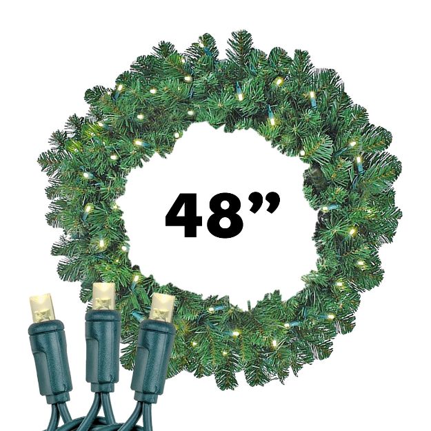 48" Lighted Colorado Pine Wreath - 2 Pack