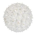 Lit clear twinkling RetroGlo starlight sphere at an angle