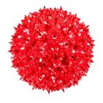 Unlit red RetroGlo starlight sphere showing the reflector facets