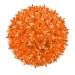 Unlit orange RetroGlo starlight sphere showing the reflector facets