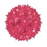 Lit pink RetroGlo starlight sphere at an angle