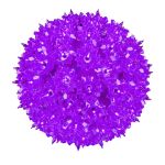 Lit purple RetroGlo starlight sphere at an angle