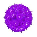 Lit purple RetroGlo starlight sphere at an angle