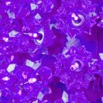 Close view of the purple bulbs set into the reflector facets