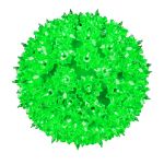 Lit green RetroGlo starlight sphere at an angle