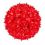 Lit red RetroGlo starlight sphere at an angle