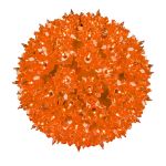 Lit orange RetroGlo starlight sphere at an angle