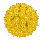 Lit yellow RetroGlo starlight sphere at an angle