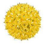 Unlit yellow RetroGlo starlight sphere showing the reflector facets