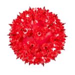 Unlit red RetroGlo starlight sphere showing the reflector facets