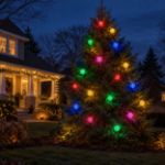 RetroGlo starlight spheres hung in a tree
