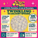 RetroGlo 100 light 7.5 inch clear twinkling starlight sphere feature graphic
