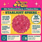 RetroGlo 50 light 6 inch pink starlight sphere feature graphic