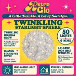RetroGlo 50 light 6 inch clear twinkling starlight sphere feature graphic