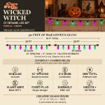 RetroGlo C7 Wicked Witch light set infographic showing length, bulb count, spacing and specs