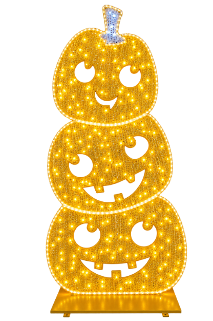 Stacked Jack-O'-Lantern Display