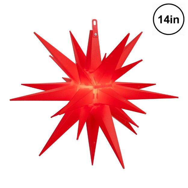 Red 14 inch Moravian star lit