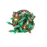 50 light red/green/warm white convex LED mini light set lit
