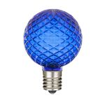 blue diamond faceted G50 LED bulb unlit