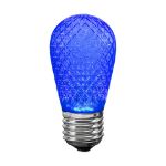 blue diamond faceted S14 LED bulb lit