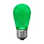 green diamond faceted S14 LED bulb lit