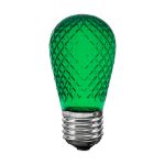 green diamond faceted S14 LED bulb unlit