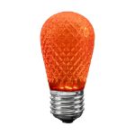 orange diamond faceted S14 LED bulb lit