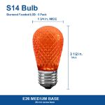 S14 bulb size chart with dimensions