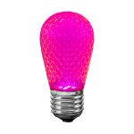 pink diamond faceted S14 LED bulb lit