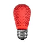 red diamond faceted S14 LED bulb unlit